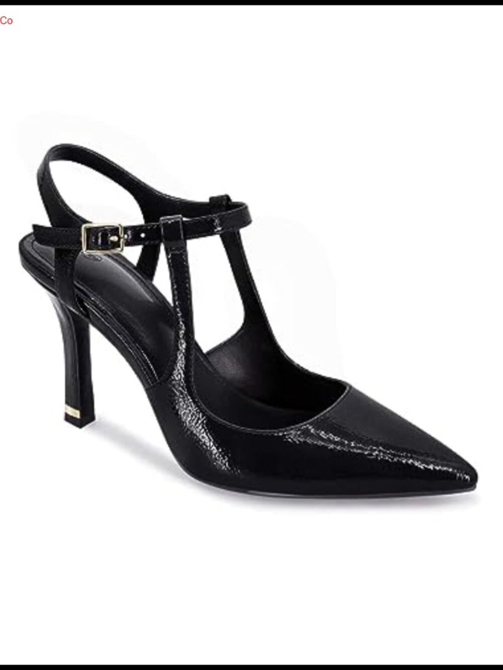 Coutgo Women's Pointed Toe Faux Leather High Heel Ankle Strap Pumps